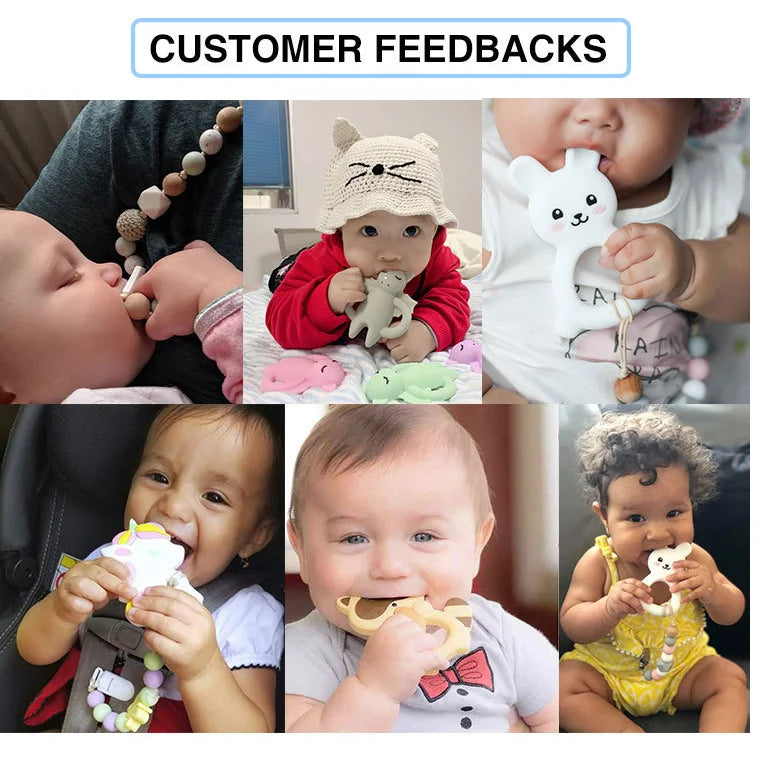 1PC Silicone Teether Baby Food Dessert Style BPA Free Rodents Teething Necklace DIY Pacifier Chain Goods Nurse Gift